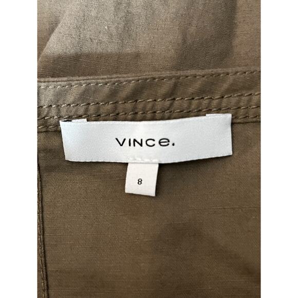 Vince Skirt Utility asymmetric linen olive size 8 - Picture 3 of 5